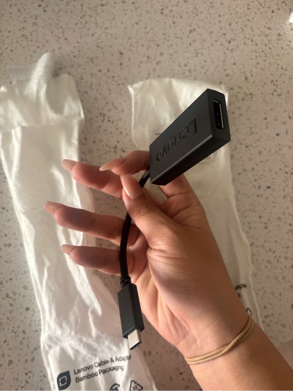 Lenovo Black USB-C to Ethernet OR display port Adapter Cable